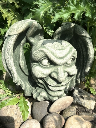 Der Teufel- Gargoyle- Dekoration für die Wand - Steinmonster- mittelalterliche Figuren Garten